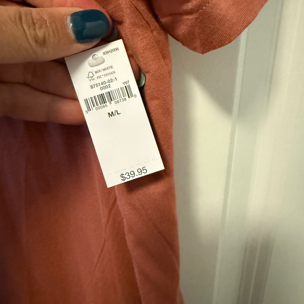 NWT gap body true sleep modal slinky short sleeve top in cedar wood size m/l - Picture 4 of 5
